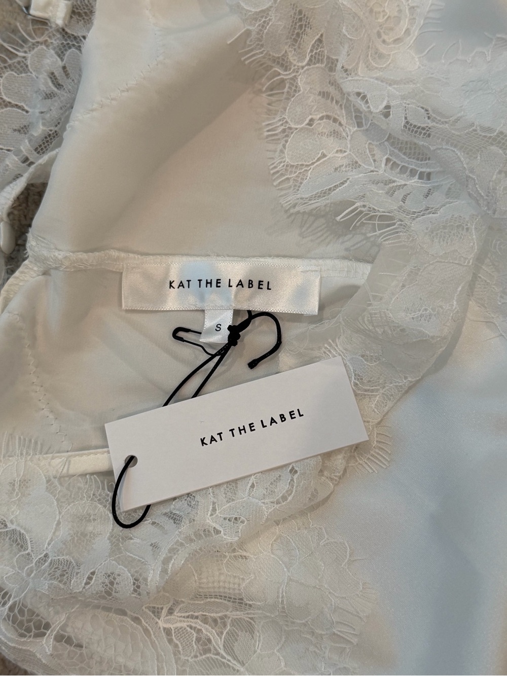 Lace Trim Satin Chemise Slip - White - NWT - Picture 4 of 6